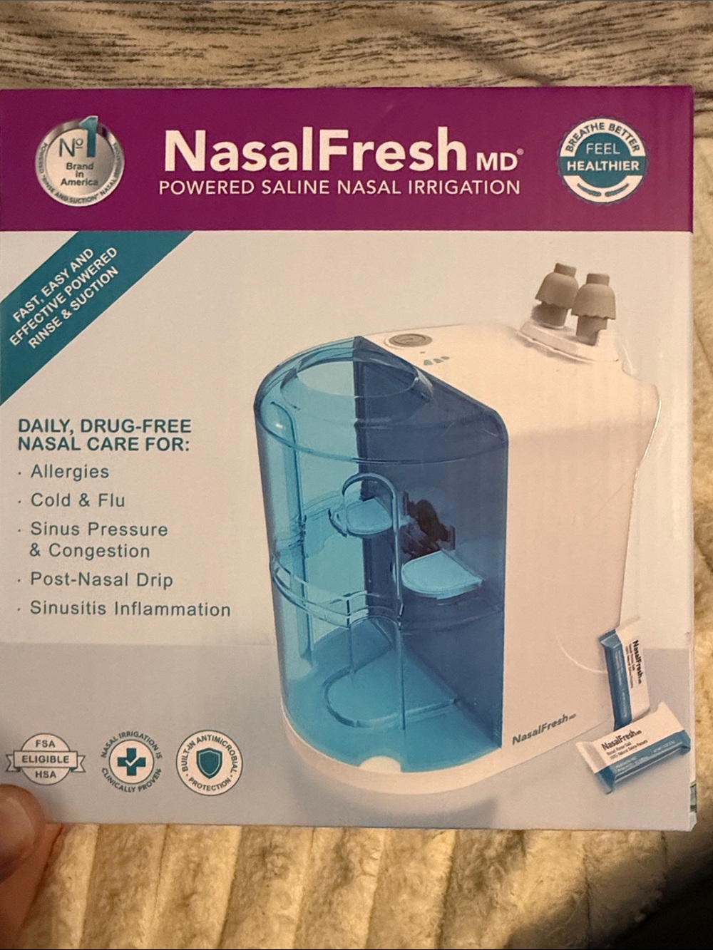 Powered Saline Nasal Irrigation - Blue